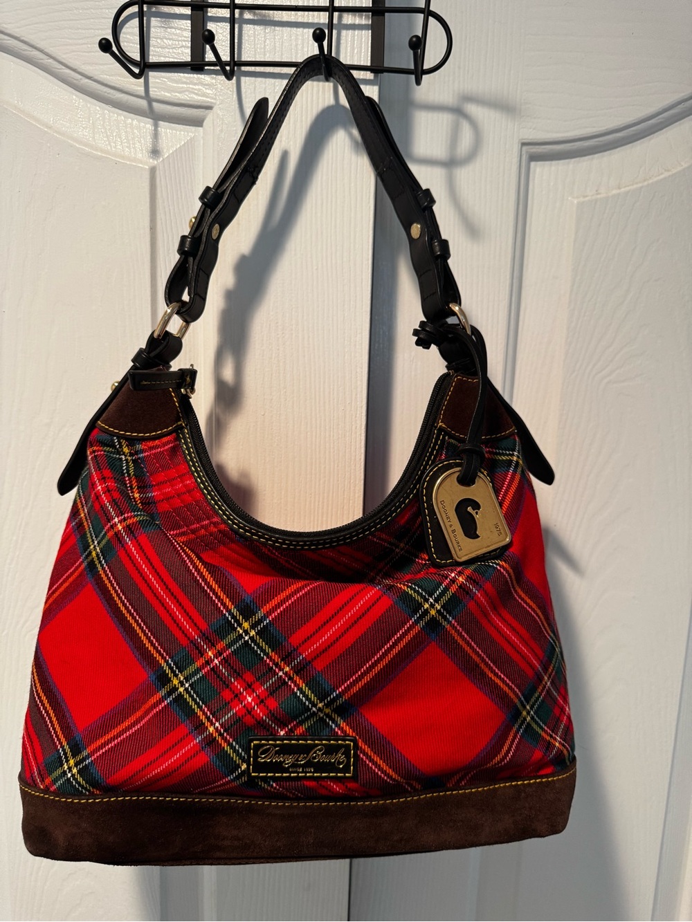 Vintage Dooney & Bourke Red Tartan Shoulder Bag Y2K